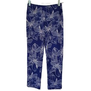 Clara Sun Woo Hibiscus Print Stretchy Pull-on Elastic Waist Legging Sz. XS